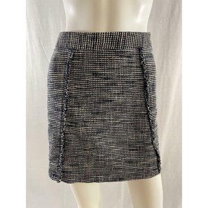 Zara Basic Collection Women's Skirt Mini Zipper White And Black Herringbone S